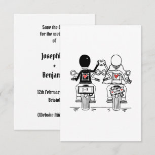 Biker Motorcycle Wedding  Save The Date