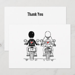 Biker Motorcycle Wedding Thank You Card