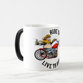 Biker motorcyclist wrinkles to live magic mug