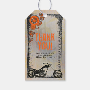 Biker or Motorcycle Birthday Thank You Gift Tags