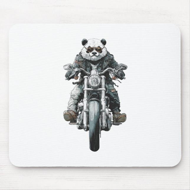 Biker Panda Mouse Mat (Front)