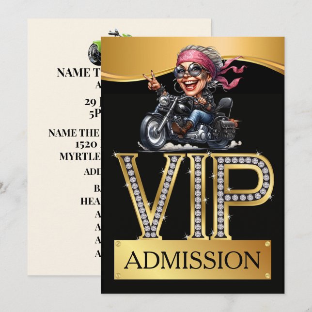 BIKER PARTY VIP Admission Invitation (Front/Back)