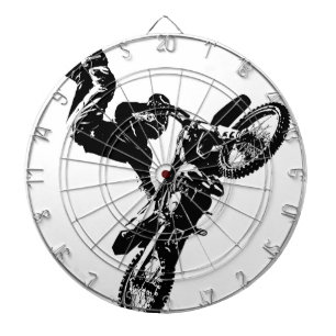 biker pop art motorcycle acrobatic speed sport dartboard
