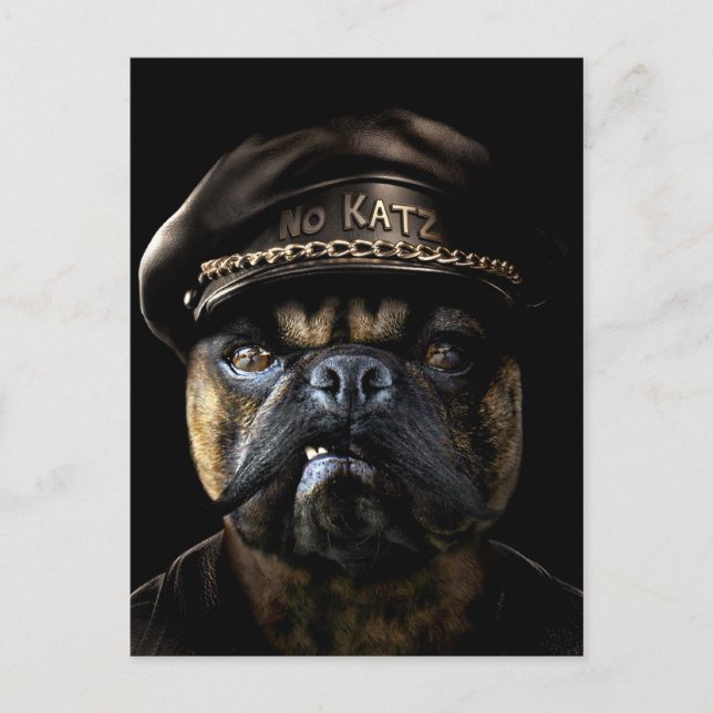 Biker Pug Postcard (Front)