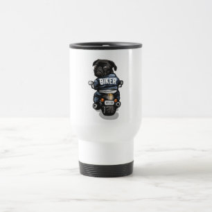 Biker Pug Travel Mug