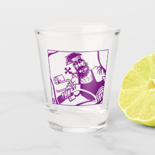 Biker purple shot glass