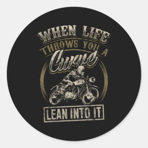 Biker Quote Motorcycle Saying Love Riding Classic Round Sticker
