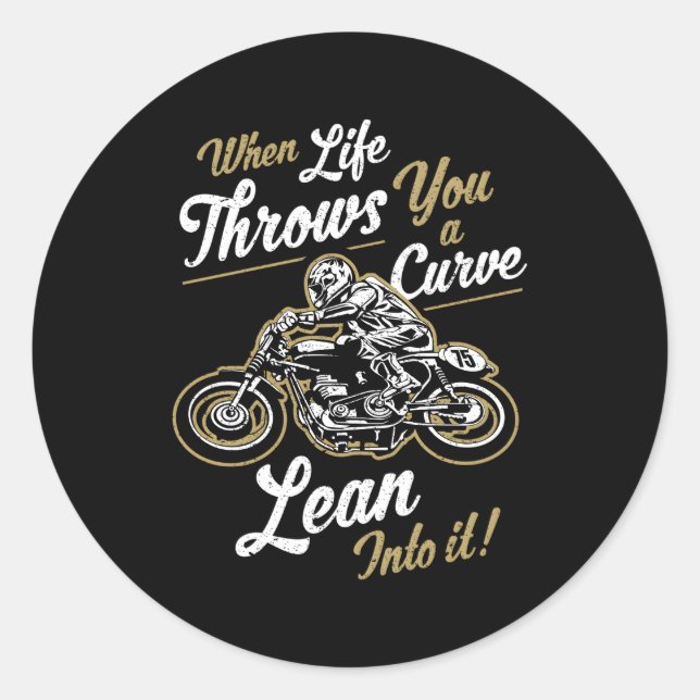 Biker Quotes Motorcycle Rider Classic Round Sticker (Front)