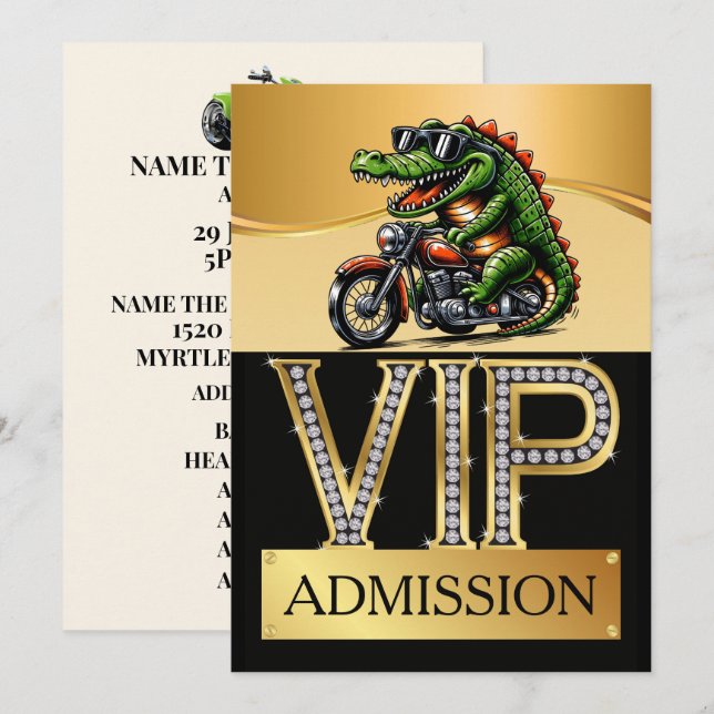 BIKER RALLY PARTY VIP Admission Invitation (Front/Back)