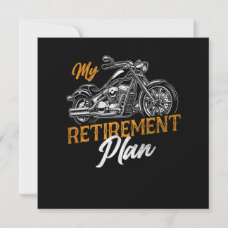 Biker Retrovintage My Retirement Plan Grandpa Invitation