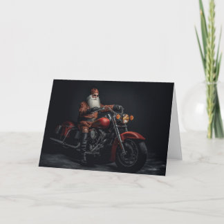 Biker Santa Christmas Holiday Card