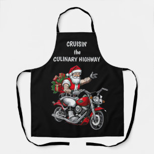 Biker Santa Claus Apron