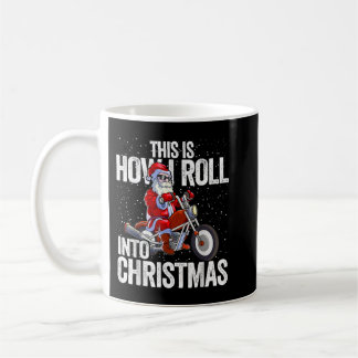 Biker Santa Claus Men Boys Motorcycle Motorbike Ch Coffee Mug