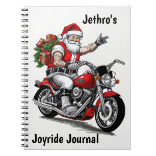 Biker Santa Claus Personalised Notebook