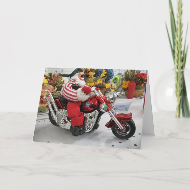 Biker Santa Holiday Card (Front)