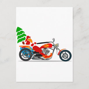 Biker Santa Holiday Postcard