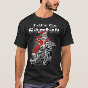 Biker Santa Motorcycle Fan Let's Go Brandom Funny T-Shirt