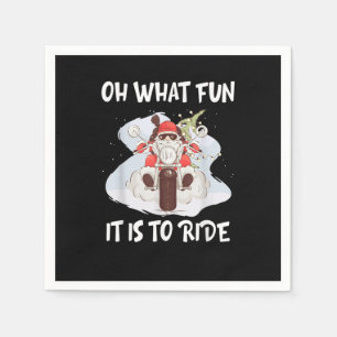Biker Santa Motorcycle Fan Merry Christmas Xmas Ho Napkin