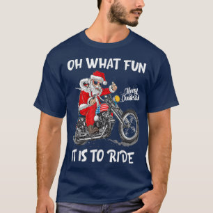 Biker Santa Motorcycle Fan Merry Christmas Xmas T-Shirt