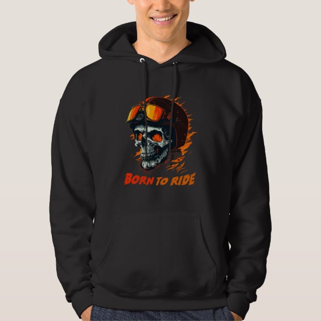 Biker Skeleton Mystic Death Bone Hoodie (Front)