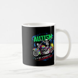 Biker Skeleton Riding Motorcycle Puzzle Autism Awa Coffee Mug