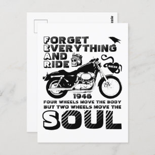 Biker Soul, Personalised Date of Birth Postcard
