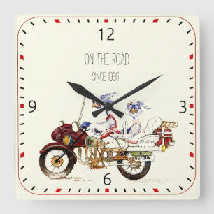 Biker Square Wall Clock