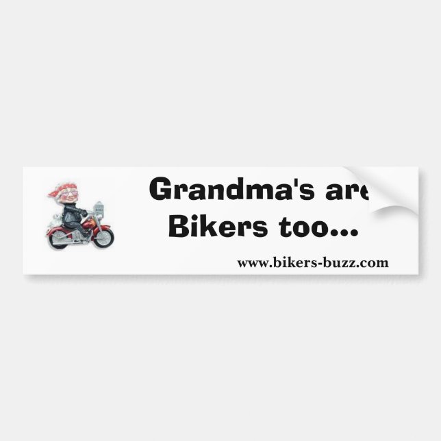 Biker Sticker Grandma Bumper Sticker (Front)
