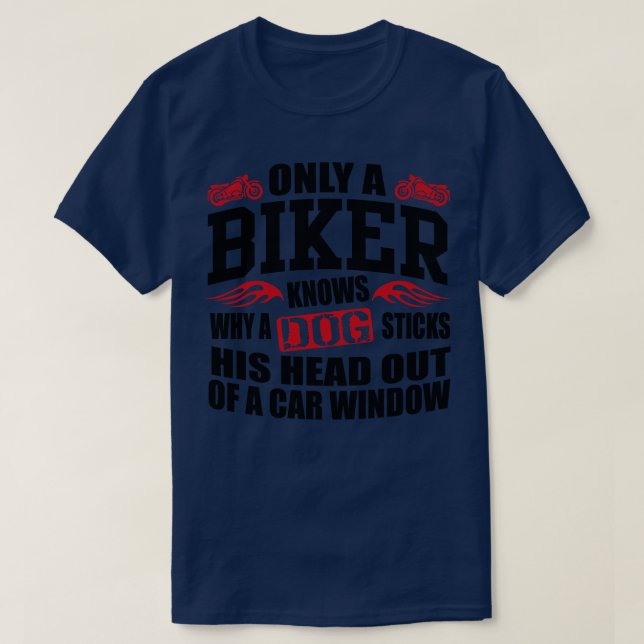 Biker sticks head out of window T-Shirt (Design Front)