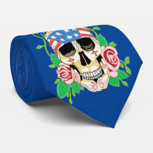 Biker Sugar Skull Tie