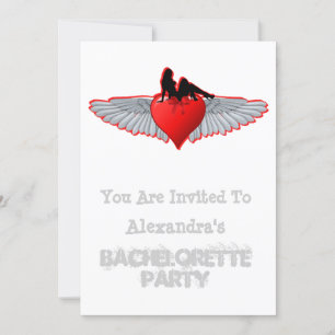 Biker tattoo rock style bachelorette party invitation