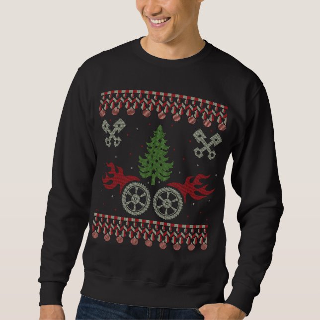 Biker Ugly Christmas  Sweatshirt (Front)