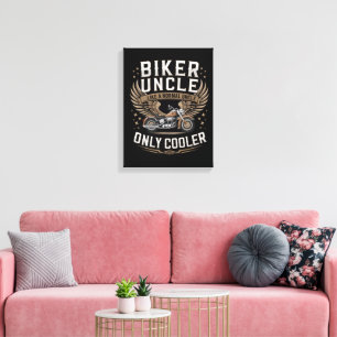 Biker Uncle Motorcycle Father's Day Canvas Print