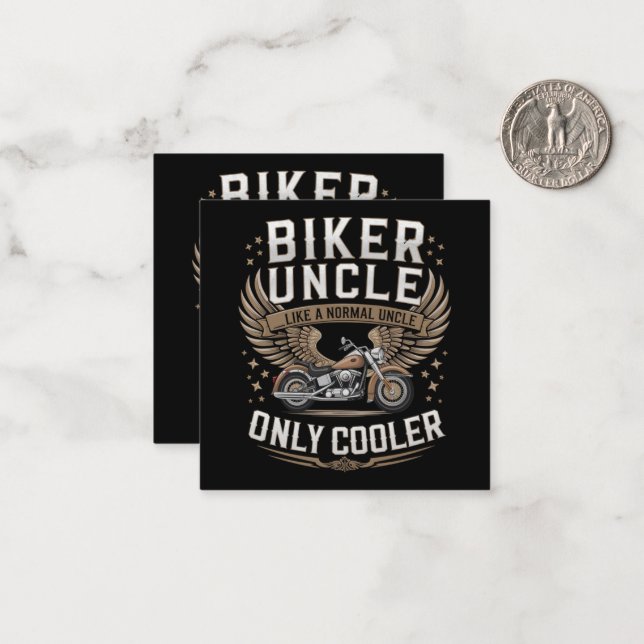 Biker Uncle Motorcycle Father's Day Card (Front/Back In Situ)