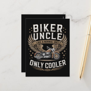 Biker Uncle Motorcycle Father's Day Holiday Postcard