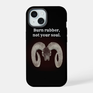 biker vintage,Goat Skull Face ,and Personalised iPhone 15 Case