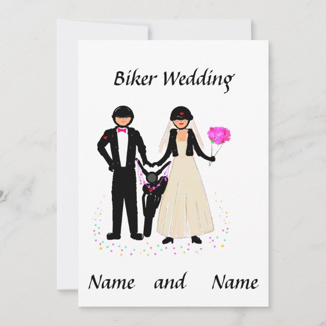 Biker Wedding Add details Invitation (Front)