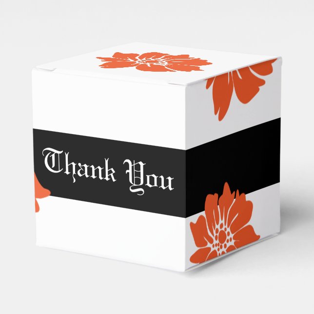 Biker Wedding Favour Box Black and Orange (Front Side)