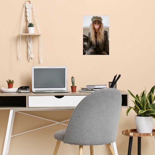 Biker Woman Pink Bubble Gum Bubble Stylish Poster (Creator Uploaded)