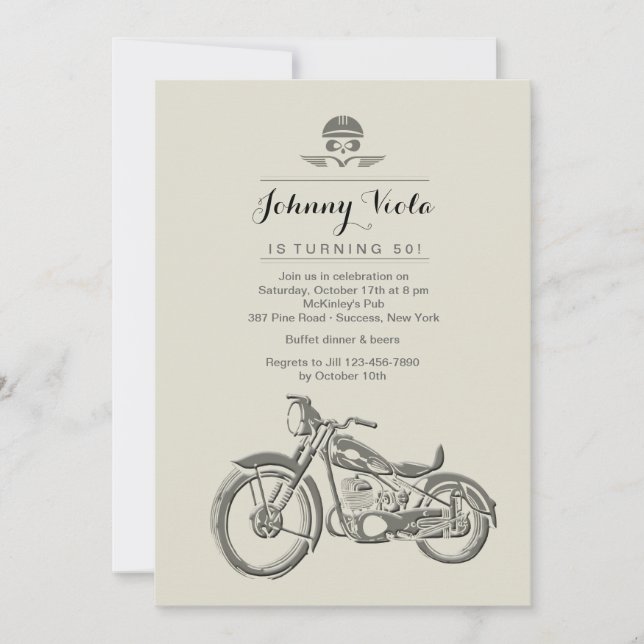 Biker's Birthday Invitation (Front)