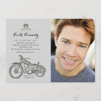 Biker's Birthday Photo Invitation