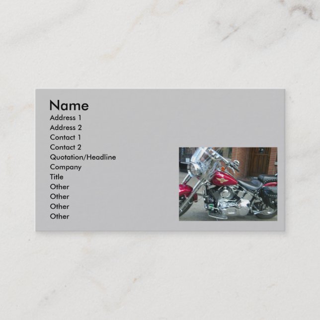 BIKER'S BUSINESS OR PERSONAL CARD (Front)