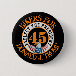 Bikers for Donald J. Trump 2020 6 Cm Round Badge