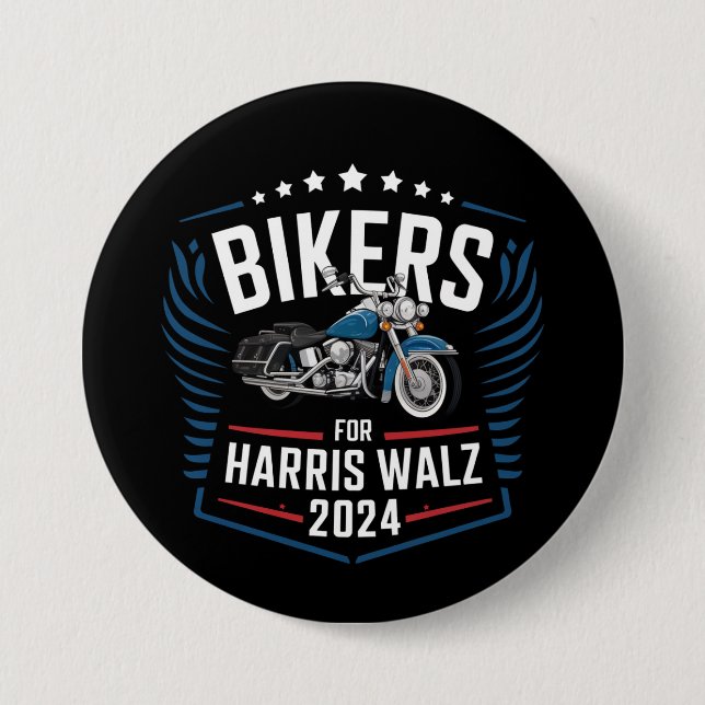 Bikers For Harris Walz 2024 Harris Waltz 2024  7.5 Cm Round Badge (Front)