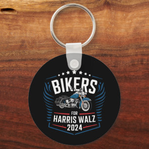 Bikers For Harris Walz 2024 Harris Waltz 2024 Key Ring