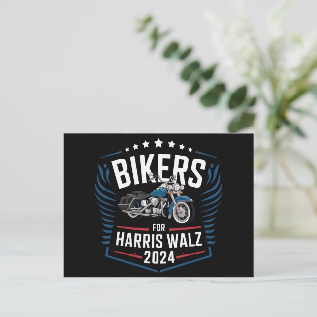 Bikers For Harris Walz 2024 Harris Waltz 2024  Postcard (Standing Front)