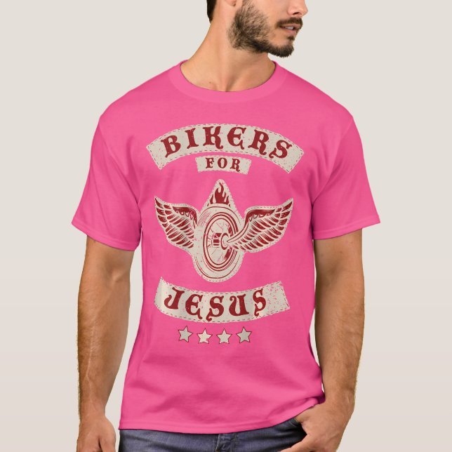 Bikers For Jesus Christian Motorcycle Patch (Desig T-Shirt (Front)