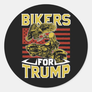 Bikers For Pro Trump Rule Motorcycle Rider Classic Round Sticker