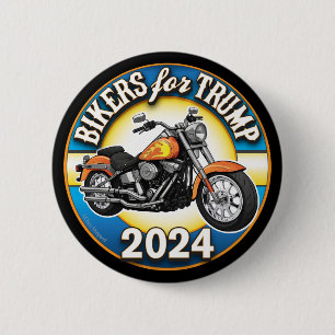 Bikers For Trump 2024 - Patriotic Cycling 6 Cm Round Badge