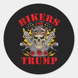 Bikers For Trump Motorcycle Club Riders Classic Round Sticker